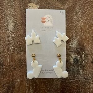 castle studs + mouse ear dangle earrings
